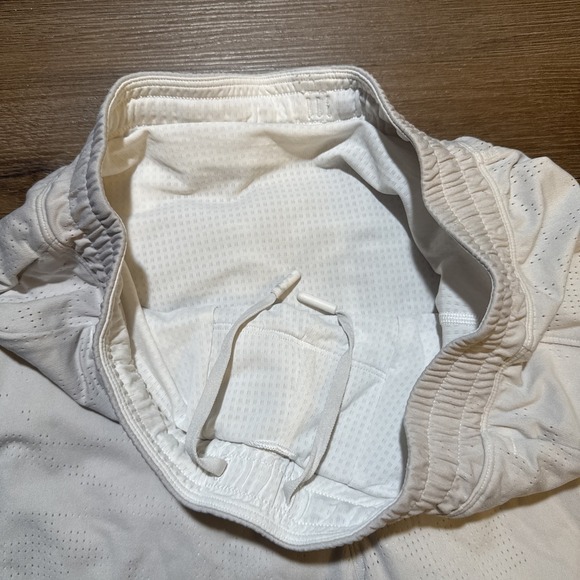 Lululemon Mens SMALL Pace Breaker LINED Short 7" Jacquard Perforated BONE White - Picture 6 of 12